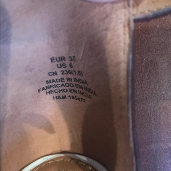 H&M ankle strap open toe sandals in burgundy & light gray - Picture 5 of 5